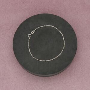 sterling silver 1mm fine cable chain bracelet size 7in